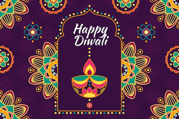 Hand getekend diwali concept