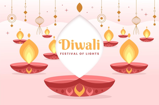 Hand getekend diwali concept