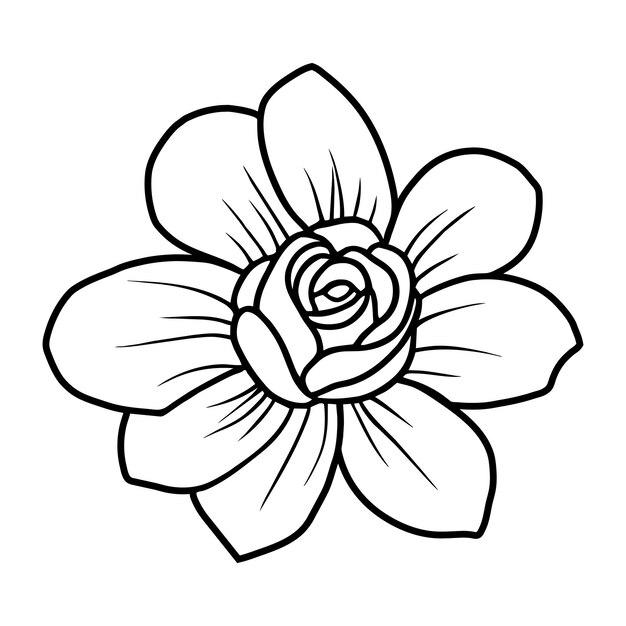 Vector hand getekend eenvoudige bloemillustratie