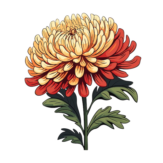 Vector hand getekend egale kleur bloem illustratie
