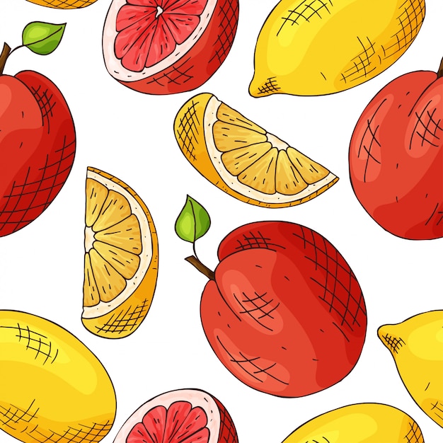 Hand getekend fruit illustratie