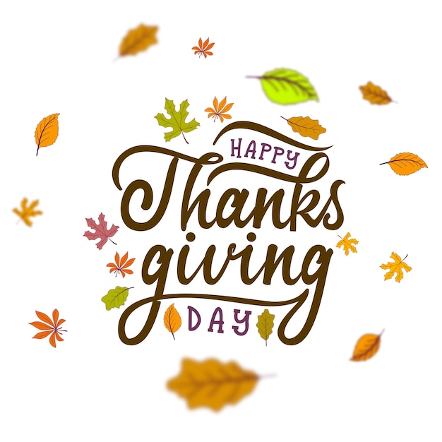 Hand getekend Happy Thanksgiving typografie