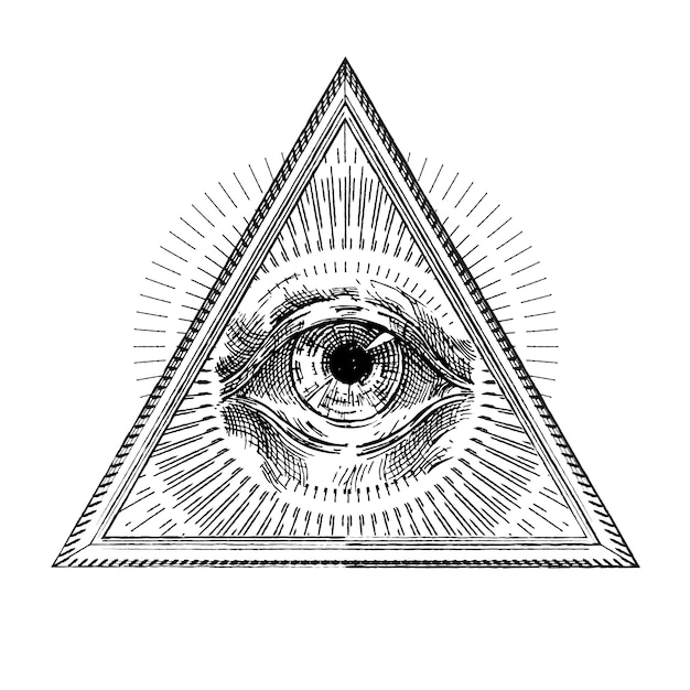 Hand getekend illuminati illustratie