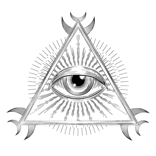 Hand getekend illuminati-symbool