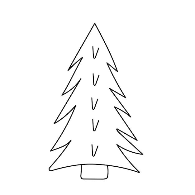 Hand getekend illustratie kerstboom