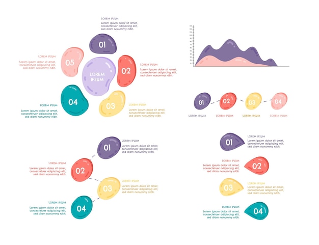 Hand getekend infographic element collectie