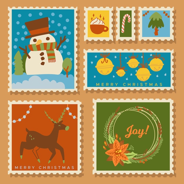 Hand getekend kerst stempel collectie