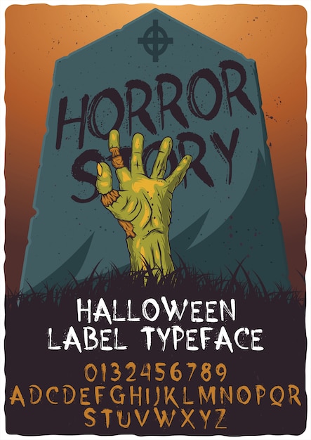 Hand getekend lettertype genaamd Horror Story.