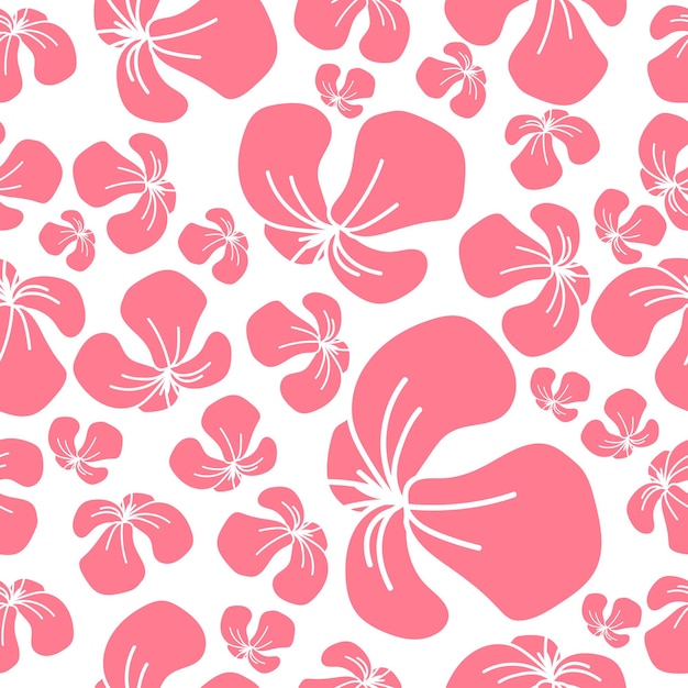 Hand getekend naadloos patroon met roze bloemen vector design Perfect voor textielafdrukken