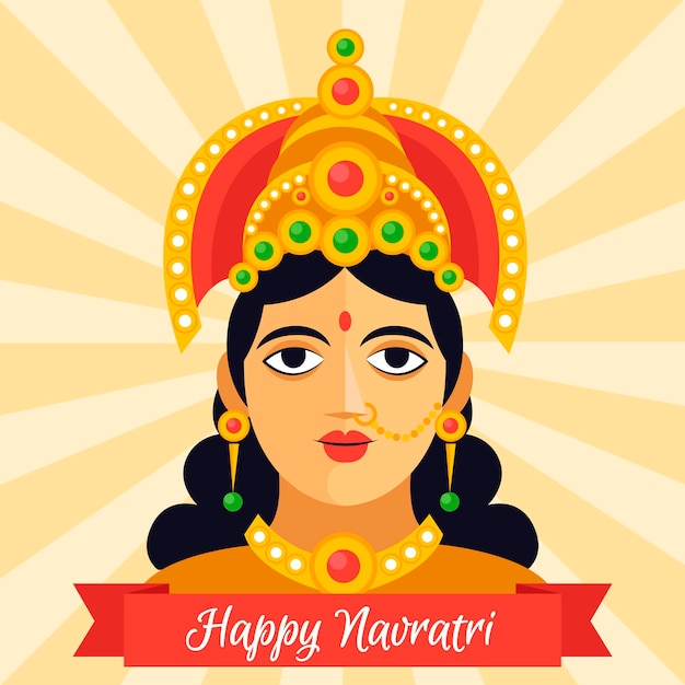 Vector hand getekend navratri concept