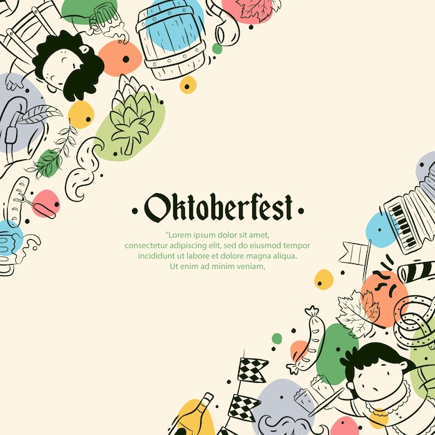 Hand getekend oktoberfest achtergrond