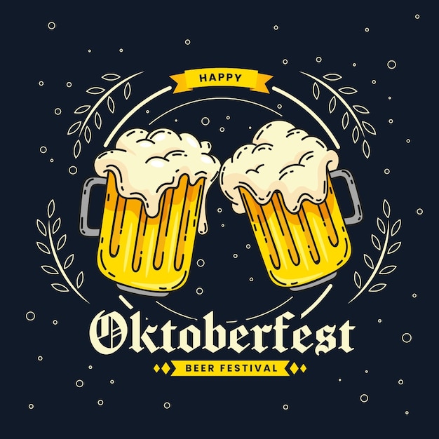 Hand getekend oktoberfest concept