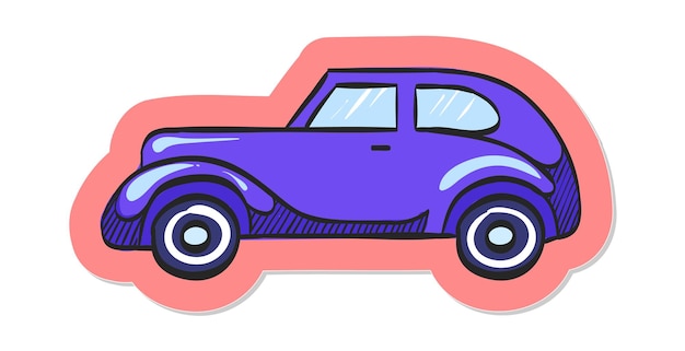 Vector hand getekend oldtimer icoon in sticker stijl vector illustratie