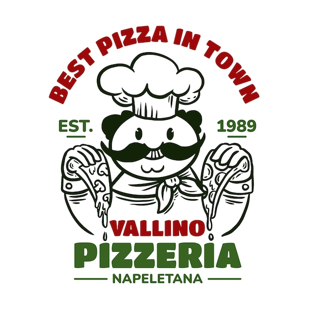 Vector hand getekend pizzeria vintage logo