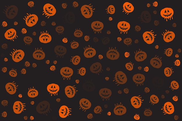 Vector hand getekend plat halloween patroon ontwerp