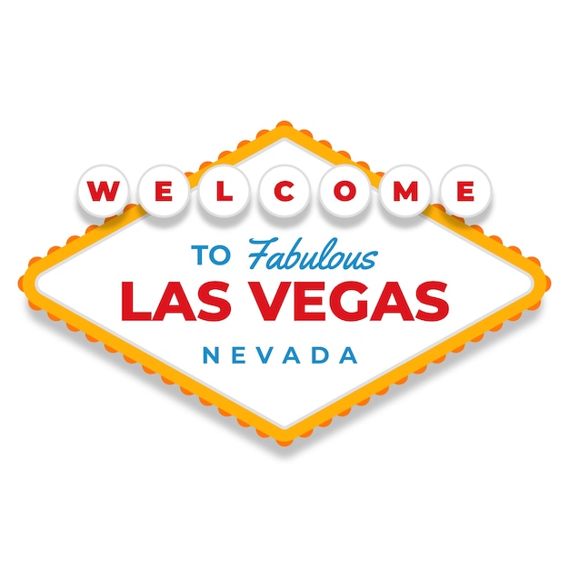 Vector hand getekend plat ontwerp las vegas teken