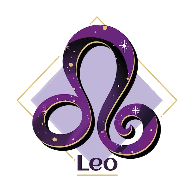 Vector hand getekend plat ontwerp leo-logo