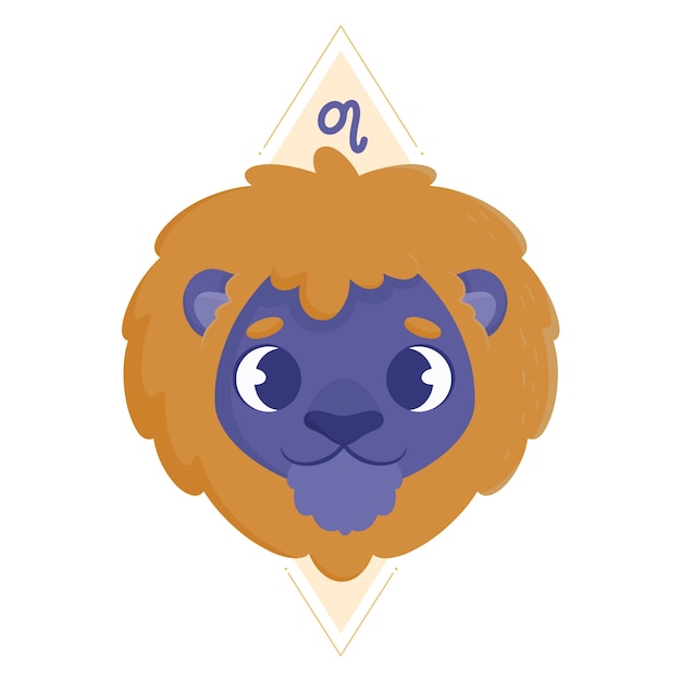 Vector hand getekend plat ontwerp leo-logo