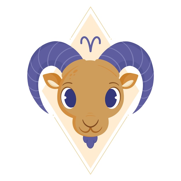 Vector hand getekend plat ontwerp ram-logo