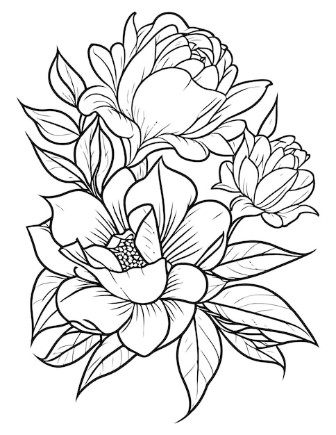 Hand getekend platte ontwerp eenvoudige bloem