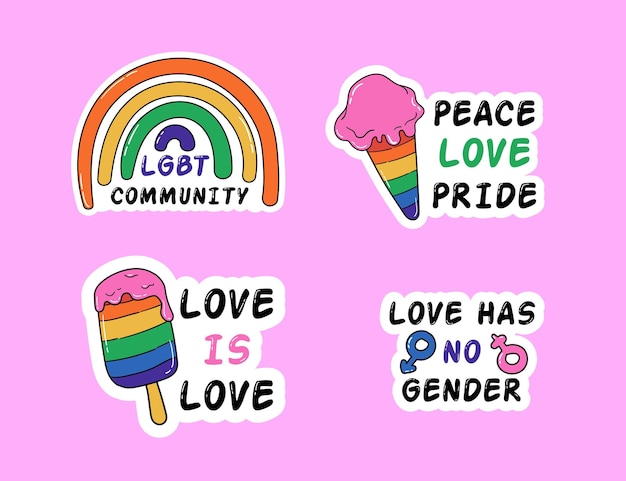 Hand getekend pride-dag badge-collectie