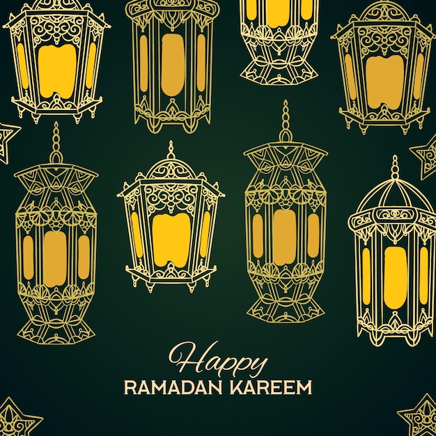 Hand getekend ramadan kareem illustratie