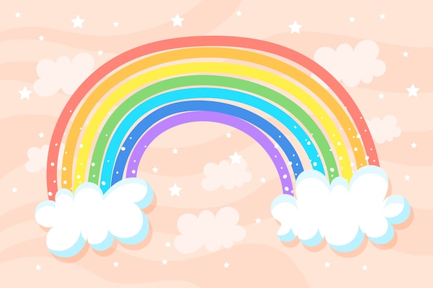 Hand getekend regenboog concept