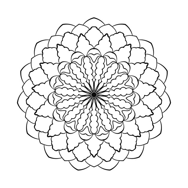 Hand getekend ronde mandala patroon Vector illustratie Element voor het kleuren van pagina's Lacy ornament
