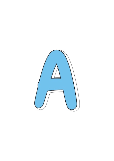 Hand getekend schattig A alfabet voor kinderen illustratie