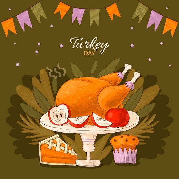 Vector hand getekend thanksgiving illustratie