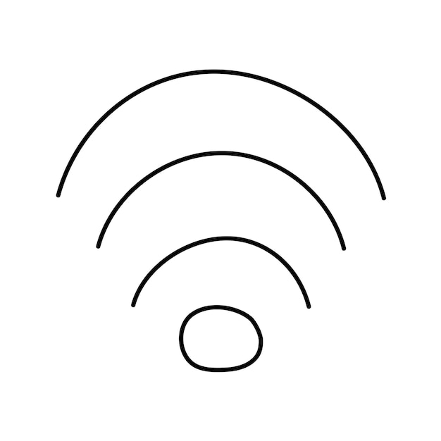 Hand getekend vector illustratie wifi teken