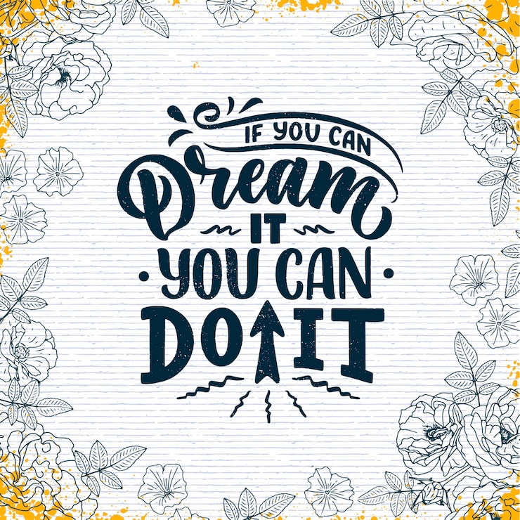 Vector hand getekend vintage illustratie met belettering en decoratie-elementen