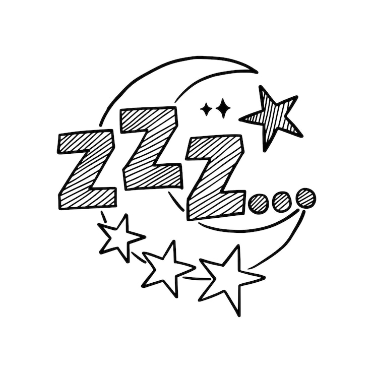 Vector hand getekend zzz-symbool voor slapende doodle illustratie vector