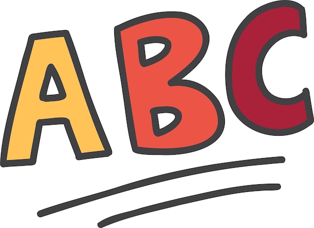 Vector hand getekende abc belettering illustratie