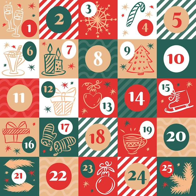 Hand getekende adventskalender