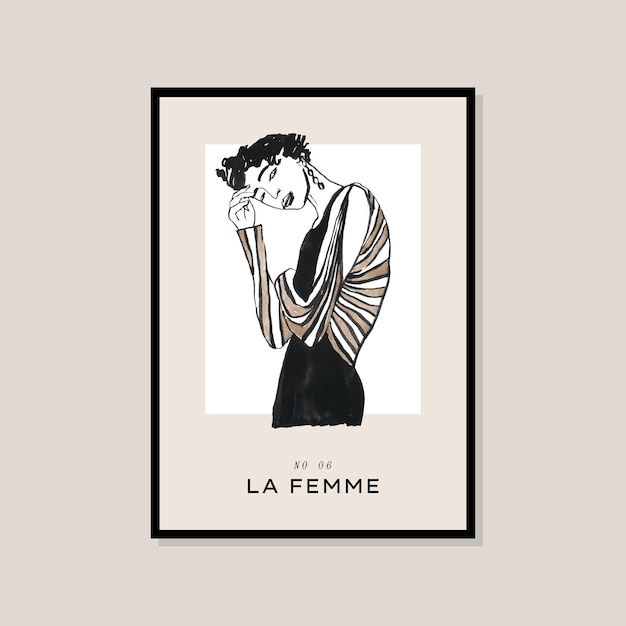 Hand getekende aquarel illustratie van het silhouet van de vrouw in de mode voor uw postercollectie