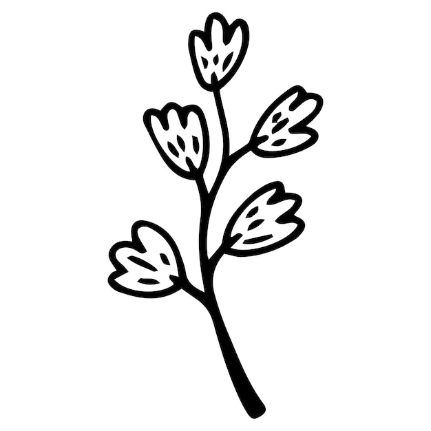 Hand getekende bloem in doodle stijl een lijn vector