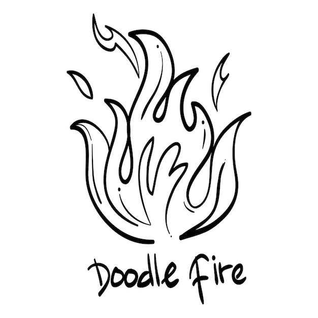 Hand getekende brand iconen Fire Flames Icons Vector Handgetekende Doodle Sketch Fire Zwart-wit Tekening Simple fire symbol