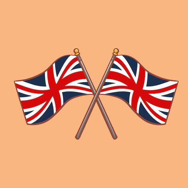 Hand getekende cartoon afbeelding van de Britse vlag