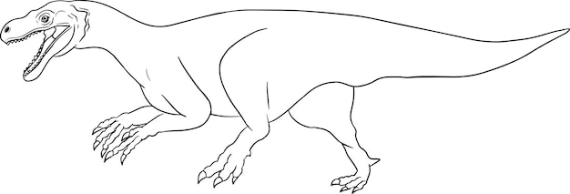 Hand getekende dinosaurussen. vector prehistorische dieren illustratie. kleurboek met dinosaurussen