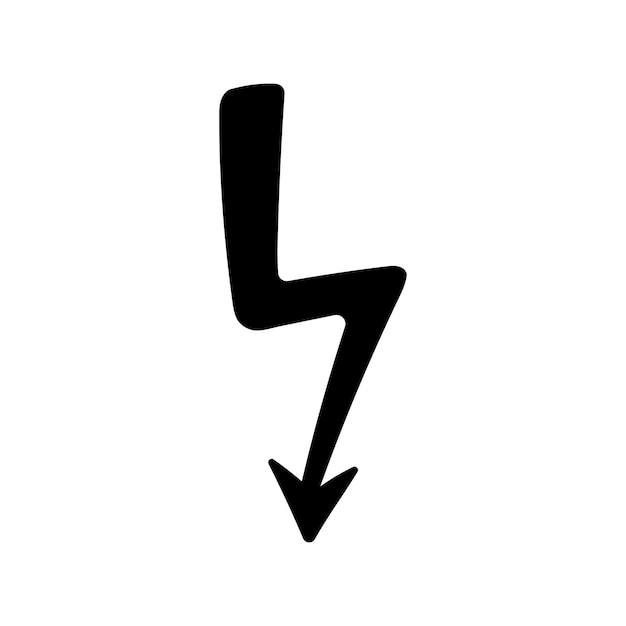 Hand getekende elektrische bliksem element Comic doodle schets stijl Thunderbolt voor flash vector icon
