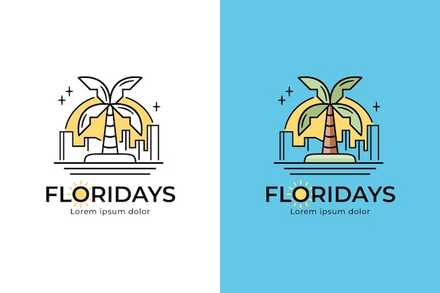 Hand getekende florida logo sjabloon