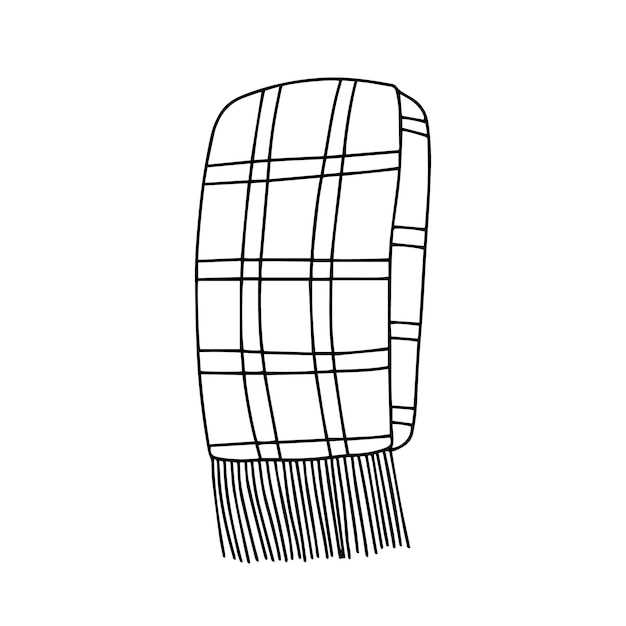 Hand getekende geruite sjaal vector schets