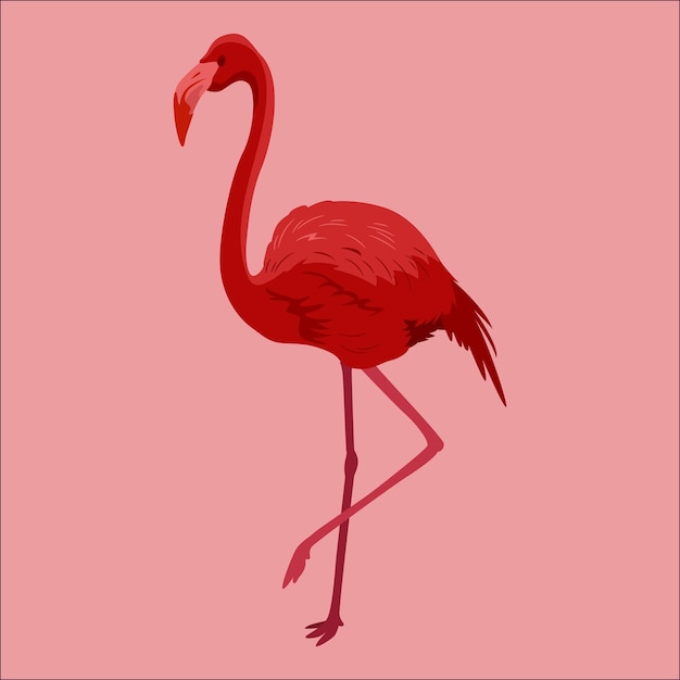 Hand getekende gestileerde flamingo silhouet