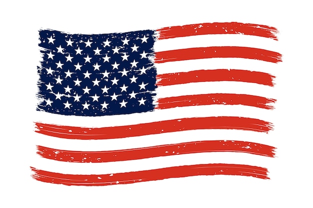 Hand getekende grunge Amerikaanse vlag