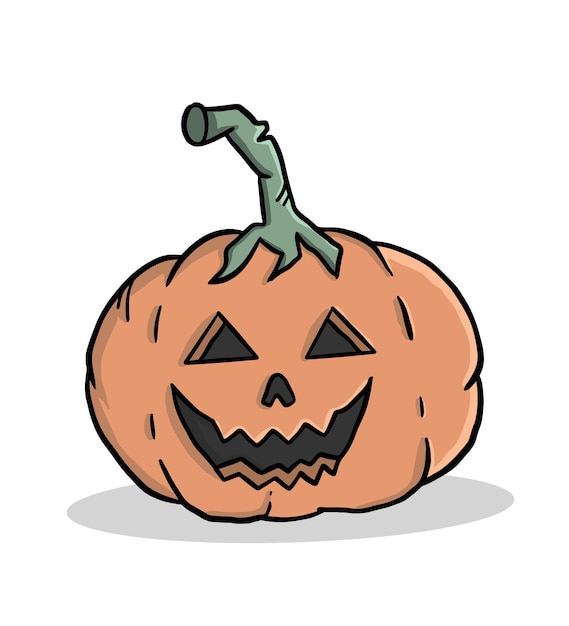 Hand getekende halloween pompoen doodle vectorillustratie