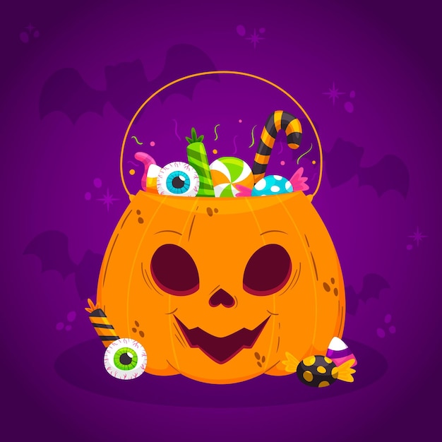 Vector hand getekende halloween tas illustratie