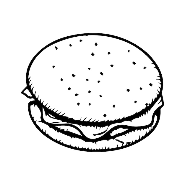 Vector hand getekende hamburger in doodle stijl