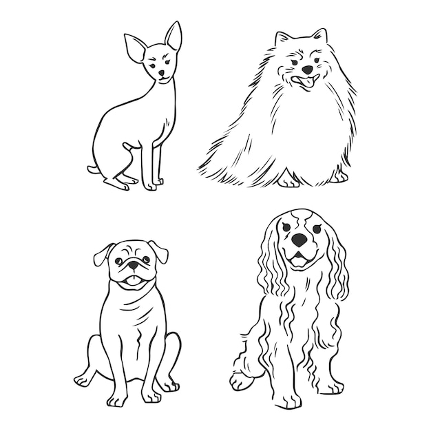 Vector hand getekende hond schets illustratie