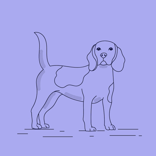 Hand getekende hond schets illustratie